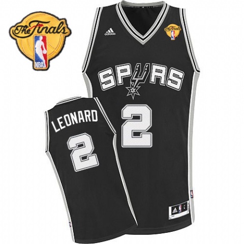 Men's  2014 NBA Finals MVP Spurs #2 Kawhi Leonard Black Jersey